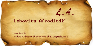 Lebovits Afrodité névjegykártya
